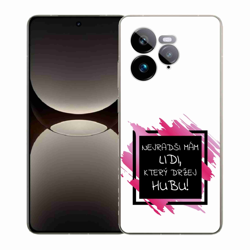 Gél borító mmCase a Realme GT 7 Pro 5G-n - vicces szöveg 7 fekete-fehér háttérrel