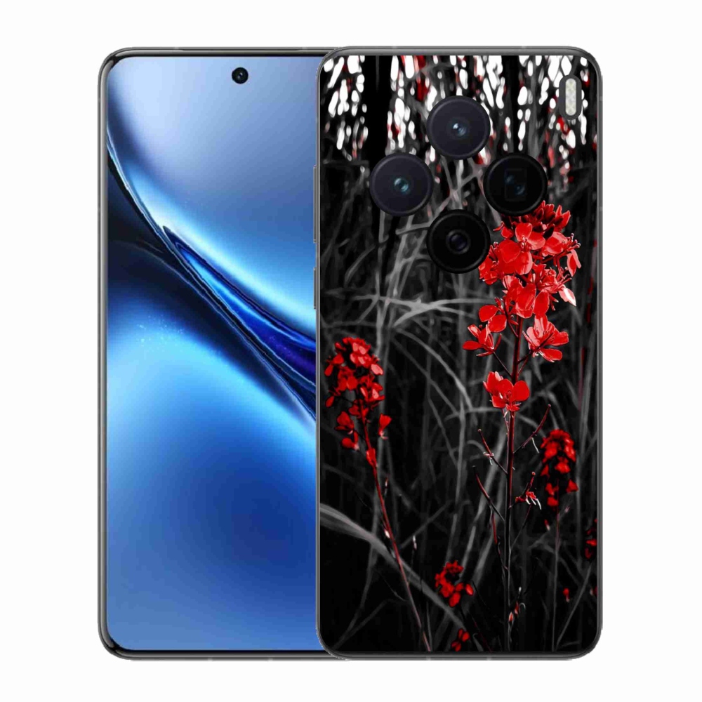 Zselés borítás mmCase Vivo X200 5G - piros növényhez