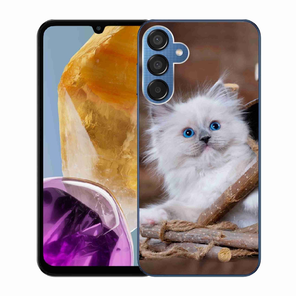Gél védőhuzat mmCase Samsung Galaxy M15 5G - fehér cica