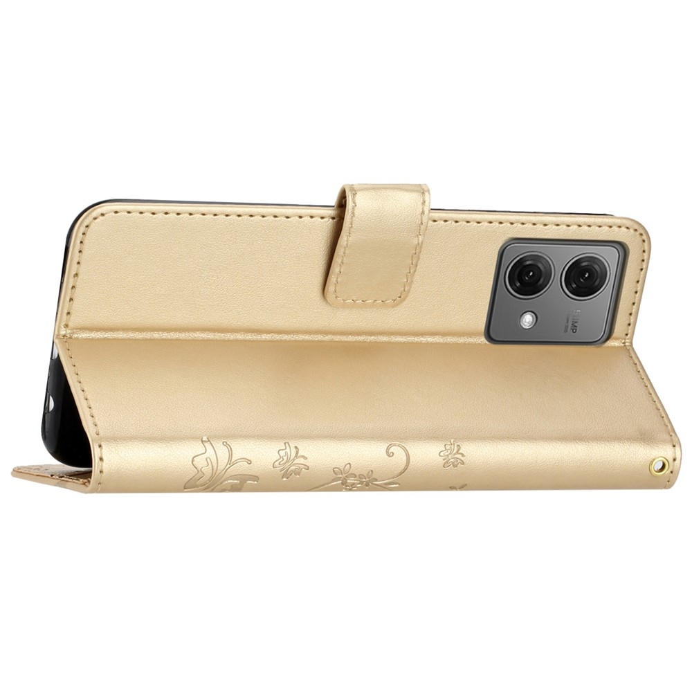 Virágok könyv tok Motorola Moto G85 5G - arany színű