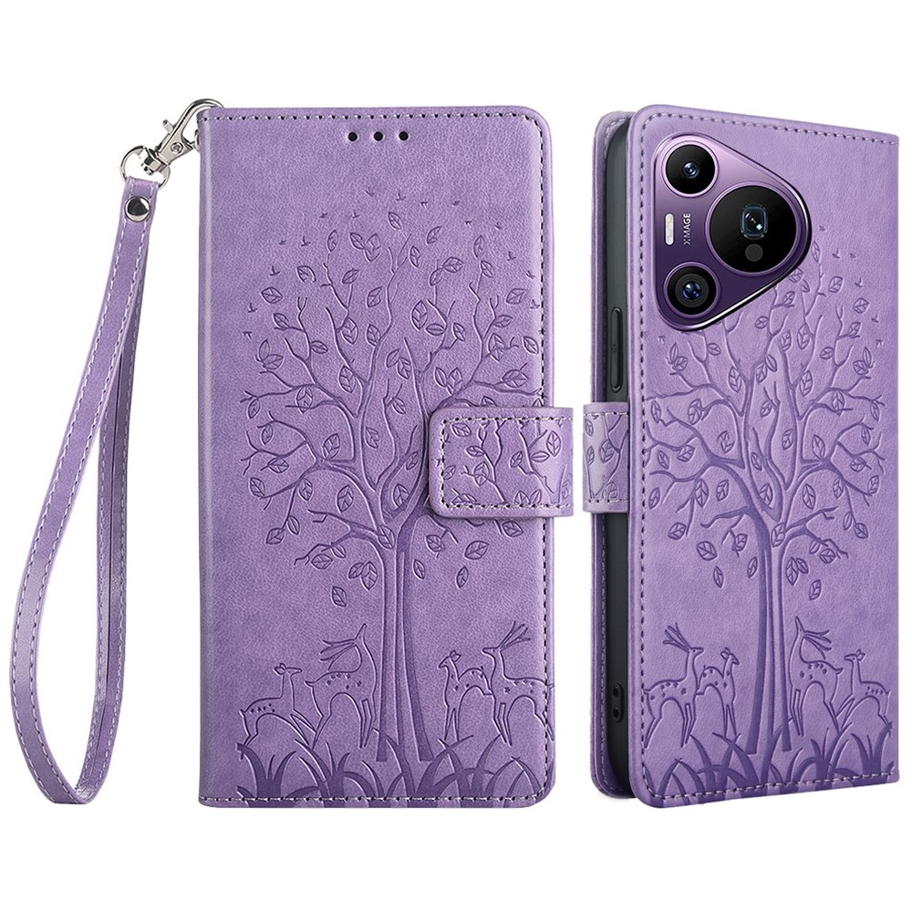 Fa könyvtáska Huawei Pura 70 Pro-hoz - lila