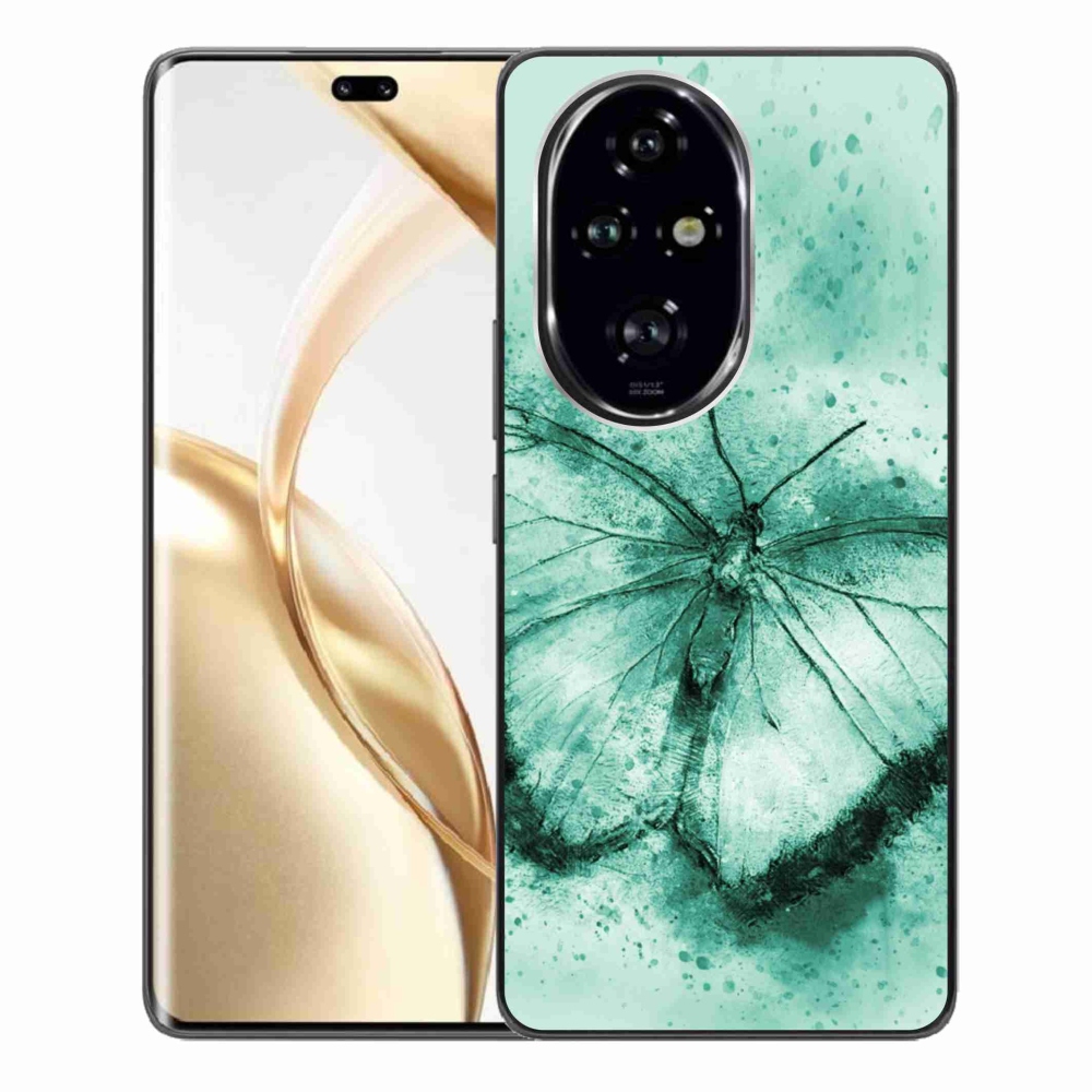 Gél tok mmCase a Honor 200 Pro 5G számára - zöld pillangó