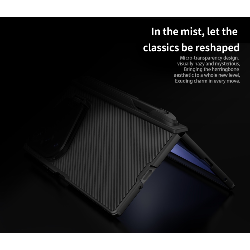 Nillkin CamShield Prop mágneses tolltartóval (átlátszó lencse) hátsó tok a Samsung Galaxy Z Fold 8-hoz, Ultra Black