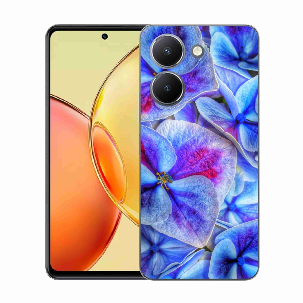 Gél védőhuzat mmCase a Vivo Y36-hoz - kék virágok 1