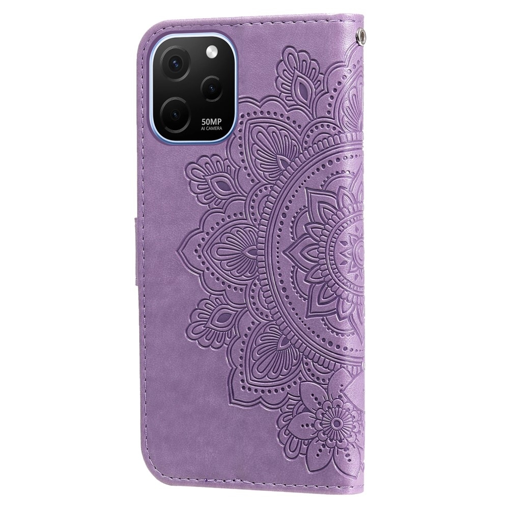 Mandala könyvtáska Huawei Nova Y61-hez - lila