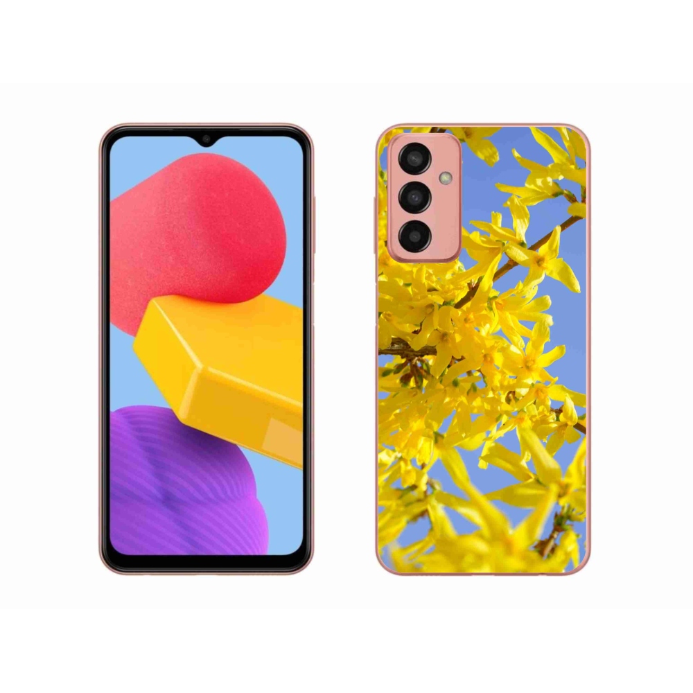 Gél védőhuzat mmCase Samsung Galaxy M13 készülékhez - sárga virágok