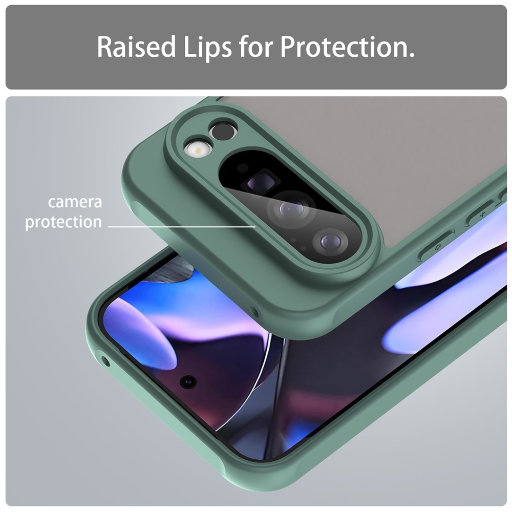 Zselés tok kemény hátlappal a Google Pixel 10 Pro XL számára - zöld színű