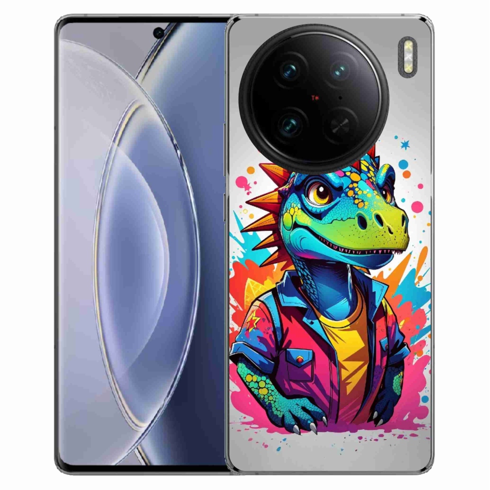 Zselés borítás mmCase a Vivo X90 Pro készülékhez - színes dinoszaurusz