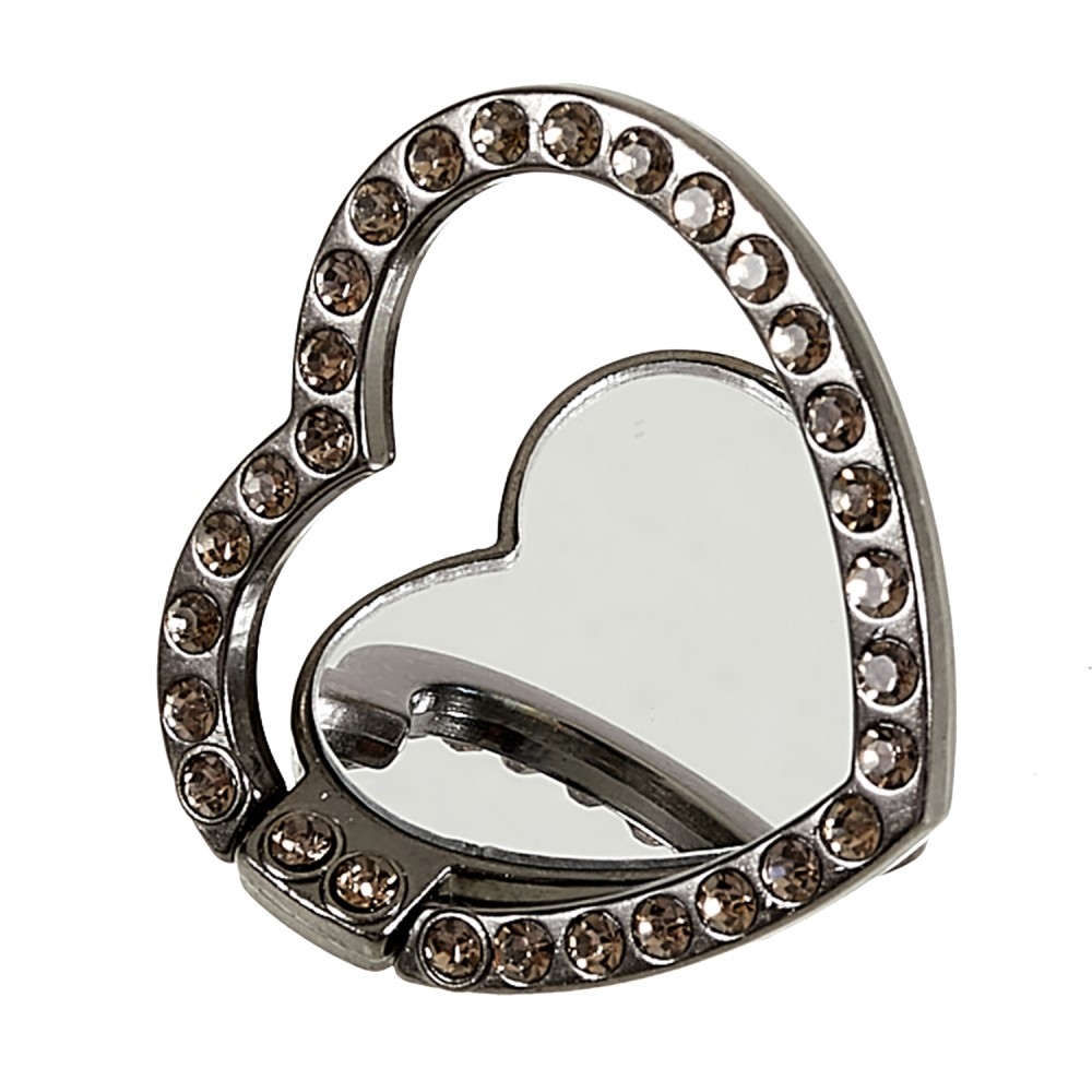 Szív tükör ujjtartó mobiltelefonhoz - zöld