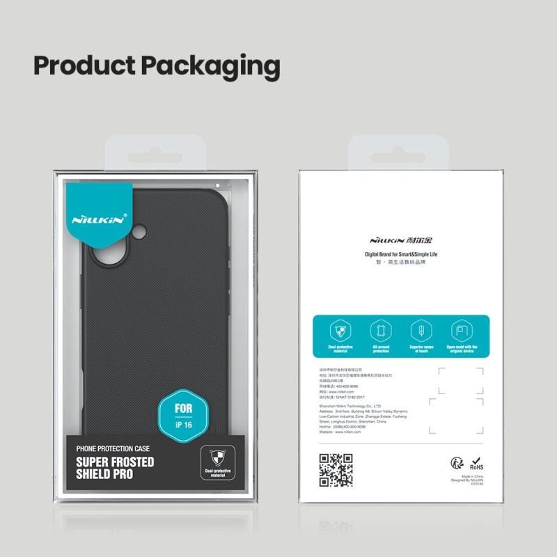 Nillkin Super Frosted PRO hátlap az Apple iPhone 16 készülékhez Fekete