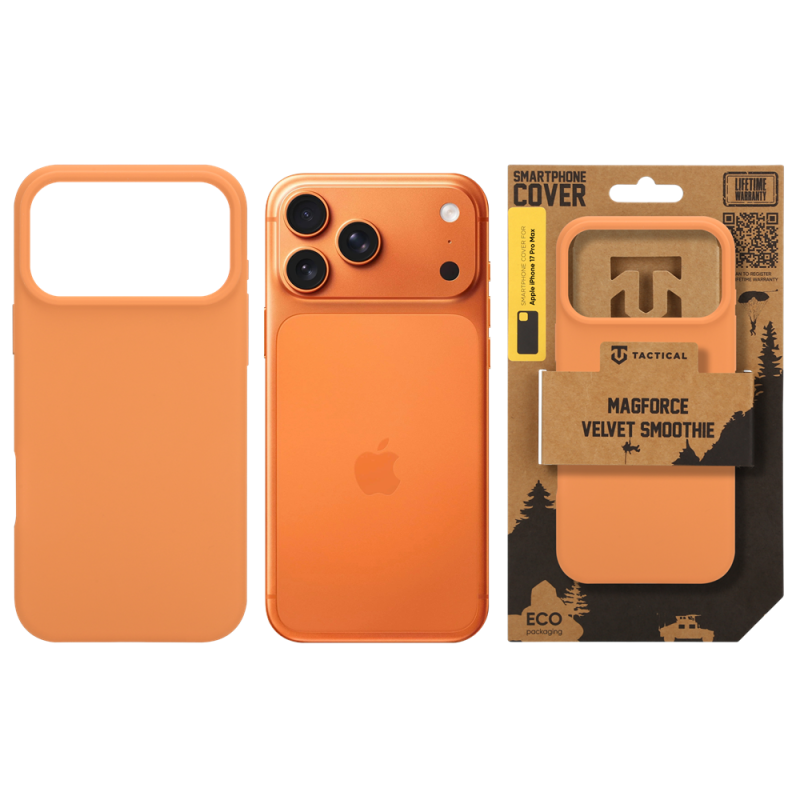 Taktikai MagForce bársony Smoothie borító Apple iPhone 17 Pro Max ügynök narancssárga színű ügynökhöz