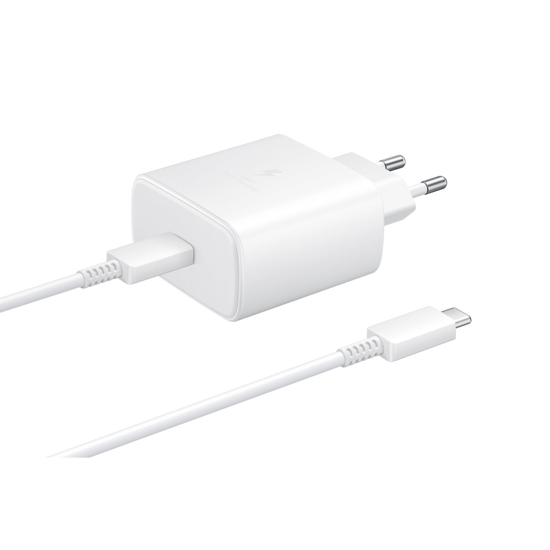 EP-TA845EWE + EP-DW767JWE Samsung 45W-os utazási töltő + USB-C/USB-C adatkábel fehér (OOB Bulk)