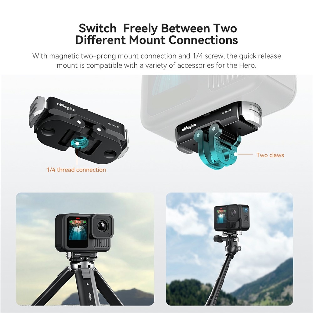 AMAGISN mágneses fém gyorskioldós tartó GoPro Hero 13 kamerához