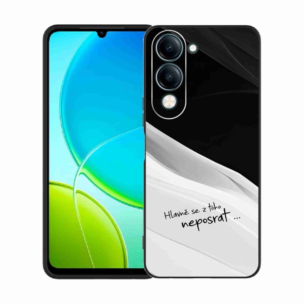 Gél borító mmCase Vivo Y29s 5G - vicces szöveg 13 fehér és fekete háttérrel