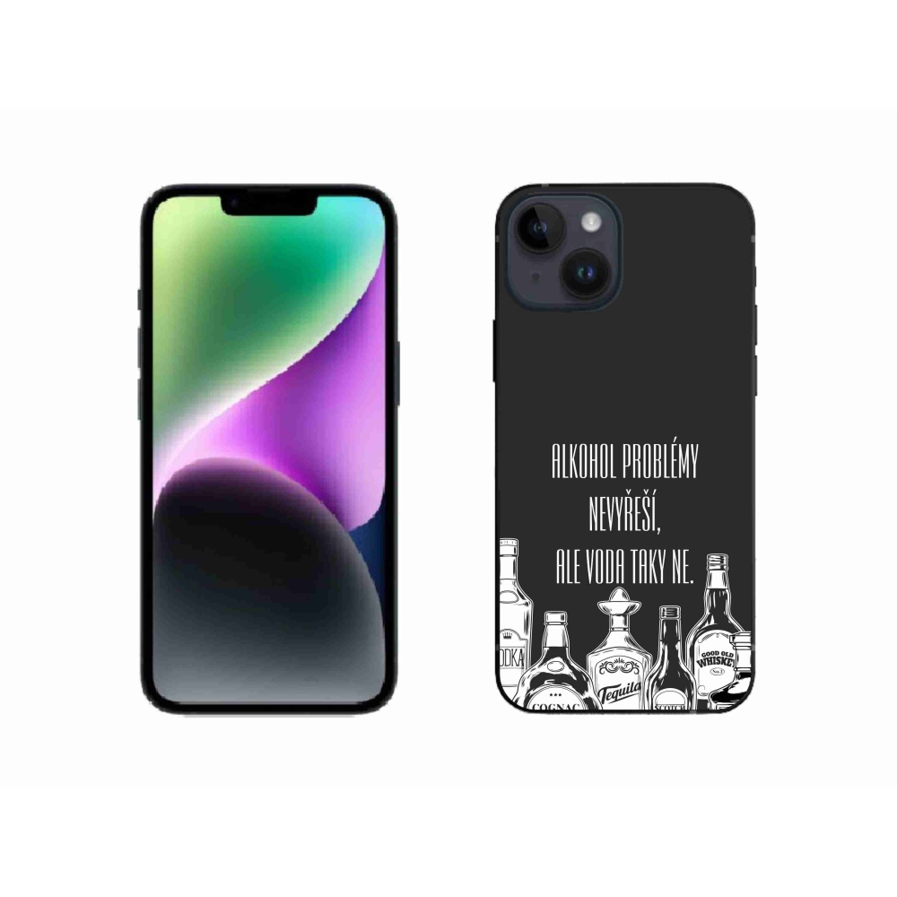 Gél borító mmCase iPhone 14 készülékhez - vicces szöveg fekete háttérrel