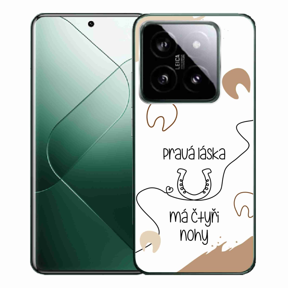 Gél borítás mmCase a Xiaomi 14 Pro-hoz - ló motívum fehér háttérrel