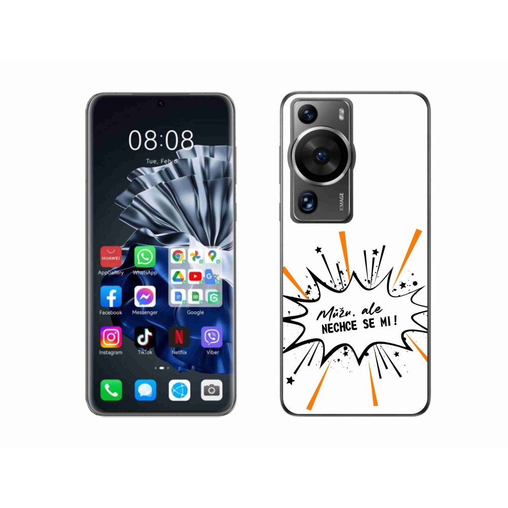 Gél borító mmCase a Huawei P60 Pro készülékhez - vicces szöveg 11 fehér háttér