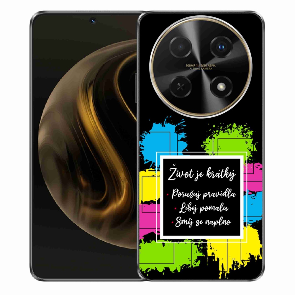 Gél borítás mmCase a Huawei Nova 12i - idézet 5 fekete háttérrel