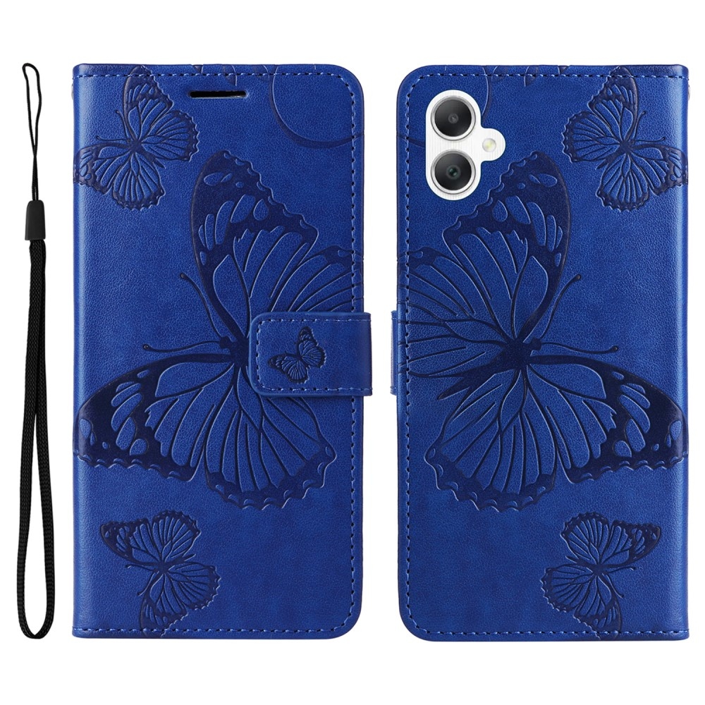 Nagy pillangó könyv tok Samsung Galaxy A06 4G készülékhez - kék