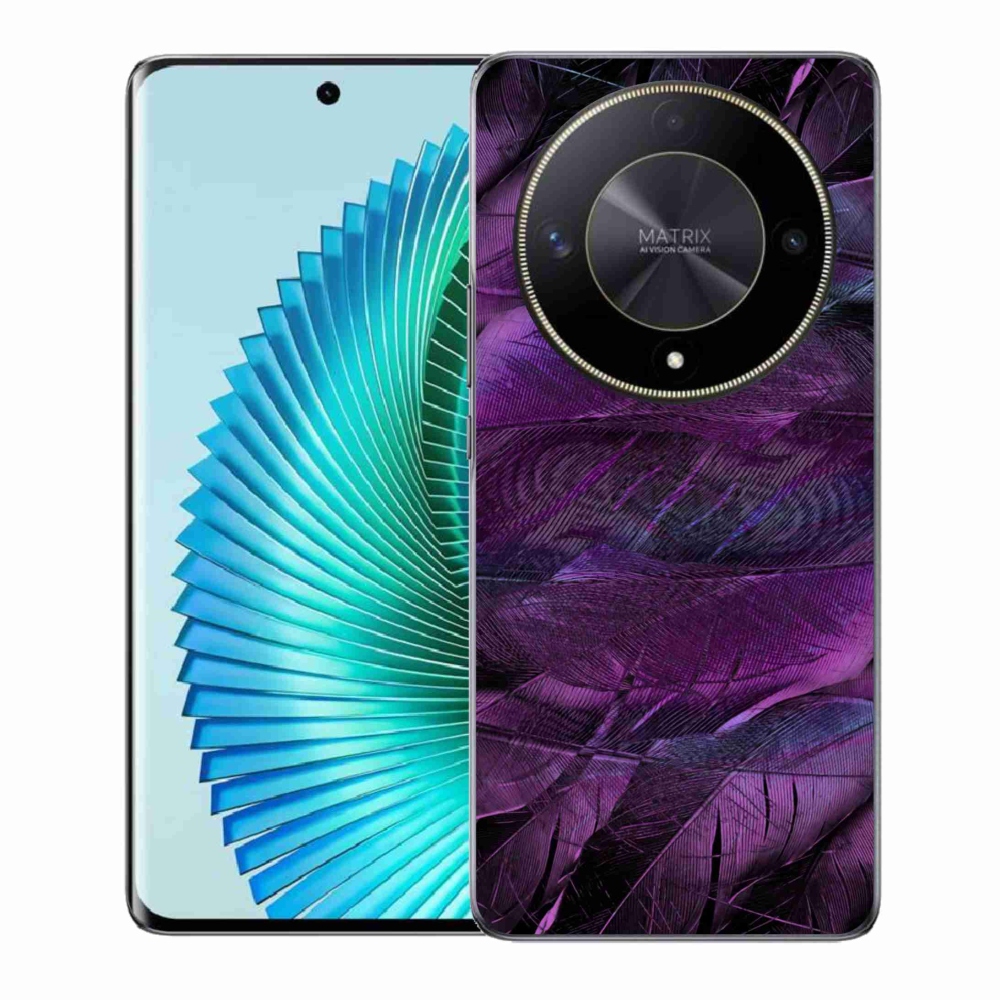 Zselés borítás mmCase Honor Magic 6 Lite 5G - lila tollakhoz