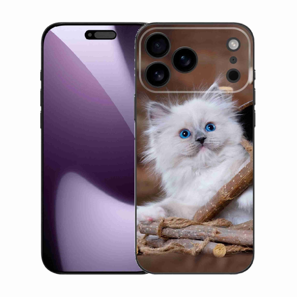 Gél védőhuzat mmCase iPhone 17 Pro Max készülékhez - fehér cica