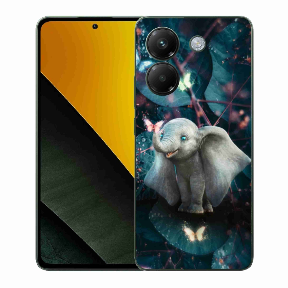 Gél borítás mmCase a Xiaomi Poco M7 Pro 5G számára - aranyos elefánt