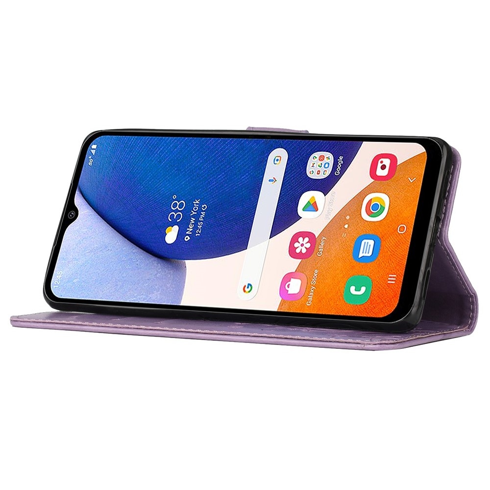 Virágok könyv tok Samsung Galaxy S23 FE készülékhez - világos lila