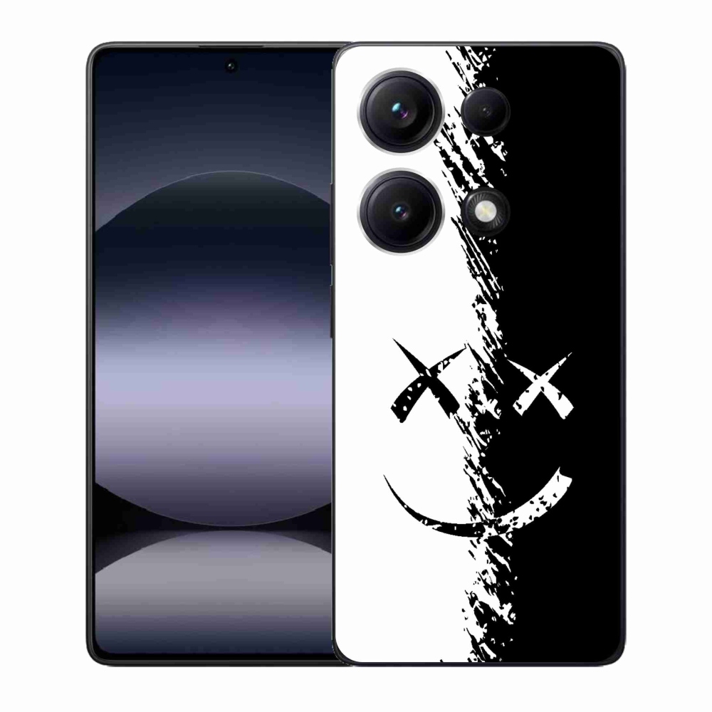 Gél borító mmCase a Xiaomi Redmi Note 14S-hez - fekete és fehér mosolygó