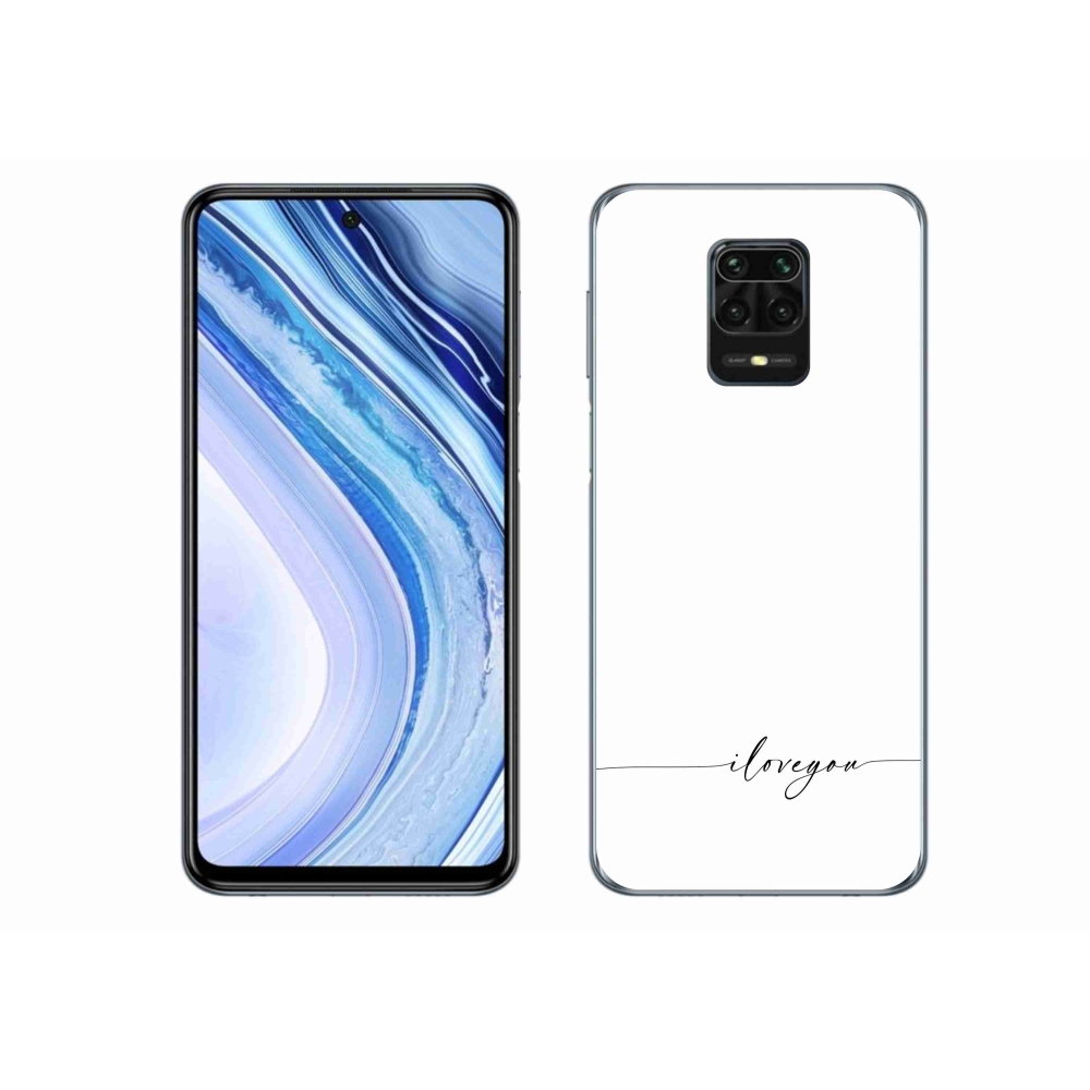 Gél borító mmCase a Xiaomi Redmi Note 9 Pro-hoz - I love you fehér háttérrel