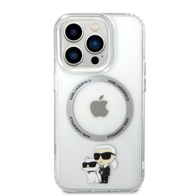 Karl Lagerfeld IML Karl és Choupette NFT MagSafe hátlap iPhone 14 Pro Max készülékhez - átlátszó