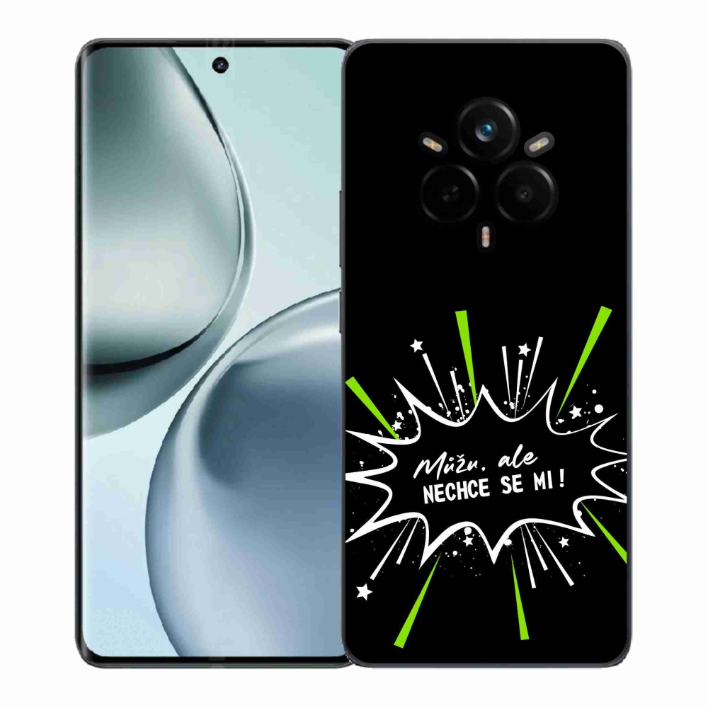 Gél borító mmCase a Realme 14 Pro+ 5G számára - vicces szöveg 11 fekete háttér