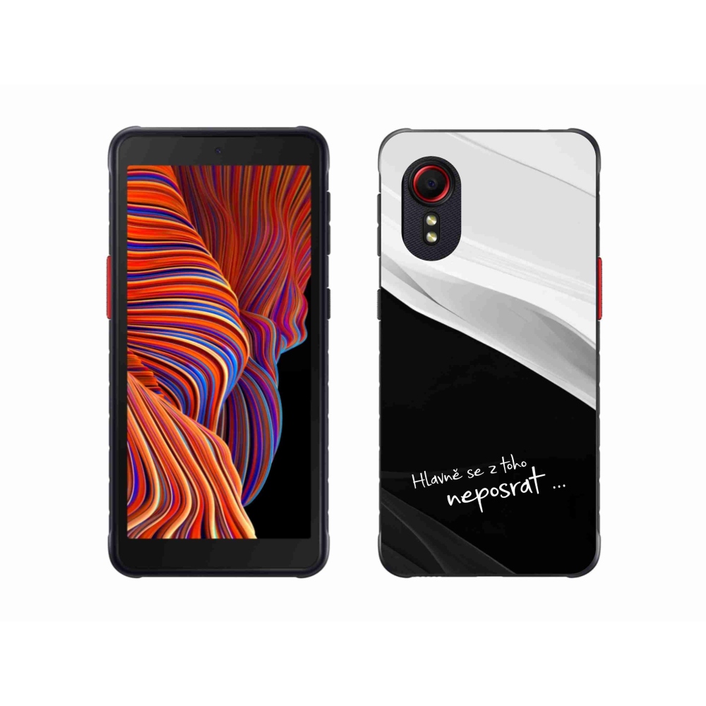 Gél borító mmCase Samsung Galaxy Xcover 5 készülékhez - vicces szöveg 13 fekete és fehér háttérrel