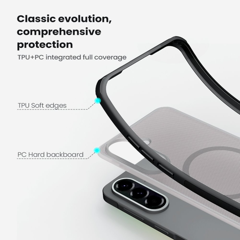 Nillkin Super Frosted PRO mágneses hátsó borító Samsung Galaxy A57 átlátszó fekete