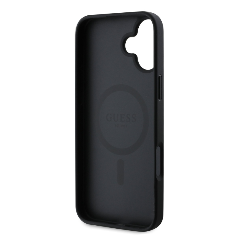 Guess PU 4G Classic Logo MagSafe hátlap az iPhone 16 Plus készülékhez Fekete