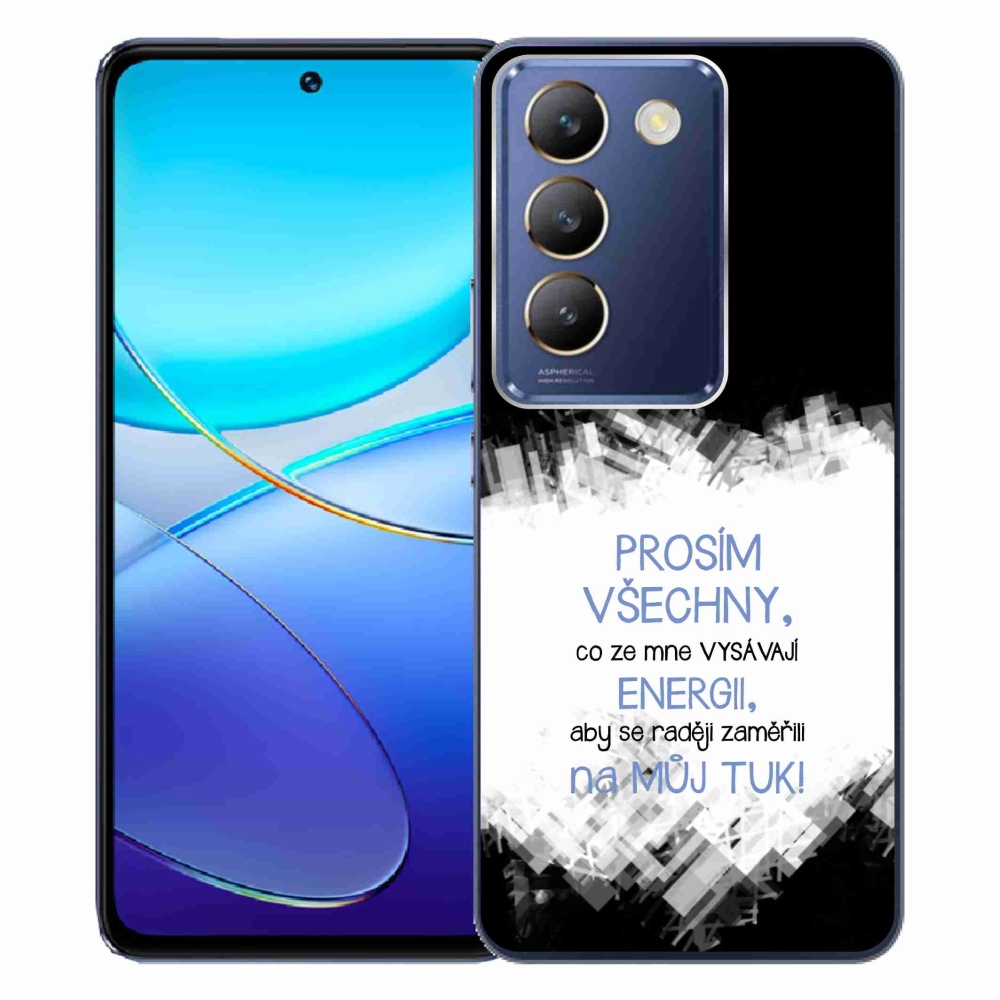 Gél borító mmCase a Vivo V40 SE 4G/5G készülékhez - vicces szöveg 1 kék