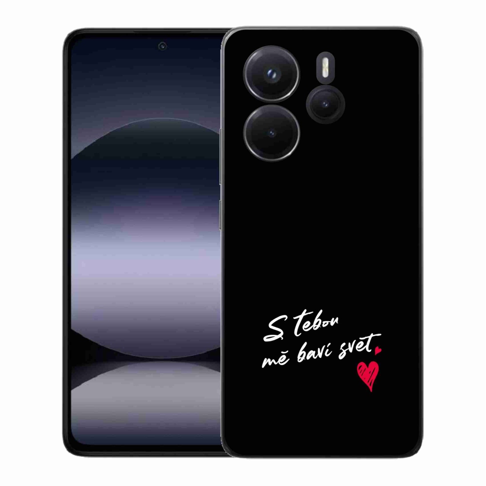 Gél borító mmCase a Xiaomi Redmi Note 14-hez - text in love 1 fekete háttér
