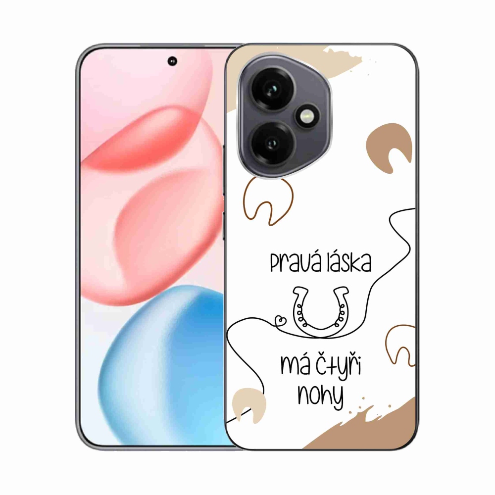 Zselés borító mmCase a Honor 400-hoz - ló motívum fehér háttérrel