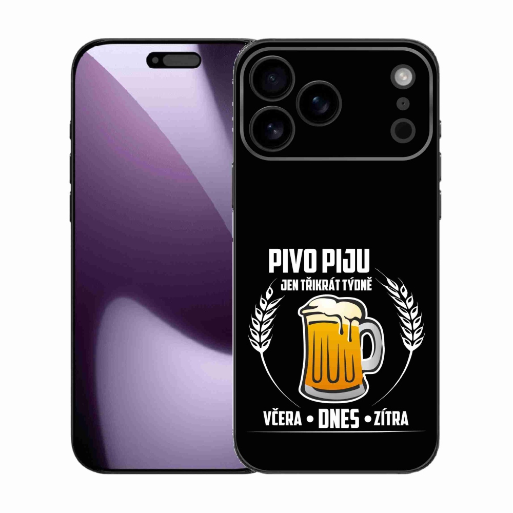 Gél borítás mmCase iPhone 17 Pro Max készülékhez - sör motívum fekete háttér