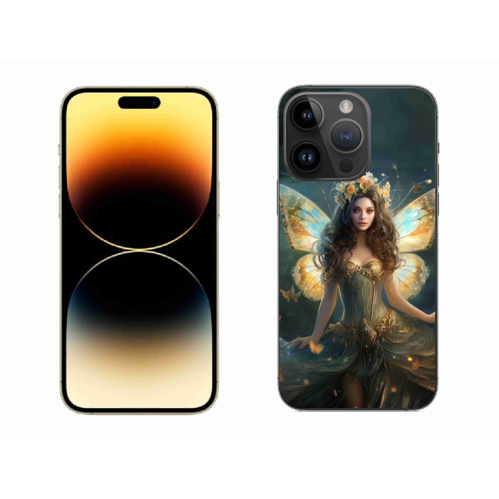 Zselés borítás mmCase iPhone 14 Pro Max készülékhez - pillangó nő