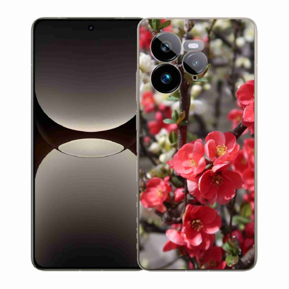 Gél borítás mmCase a Realme GT 7 Pro 5G-re - piros virágok