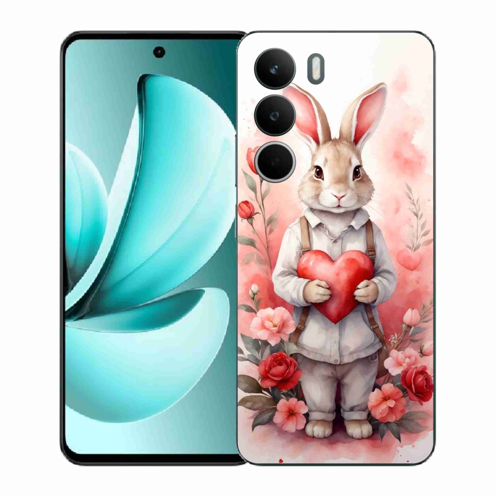 Zselés borítás mmCase a Realme C71 készülékhez - nyúl szívvel