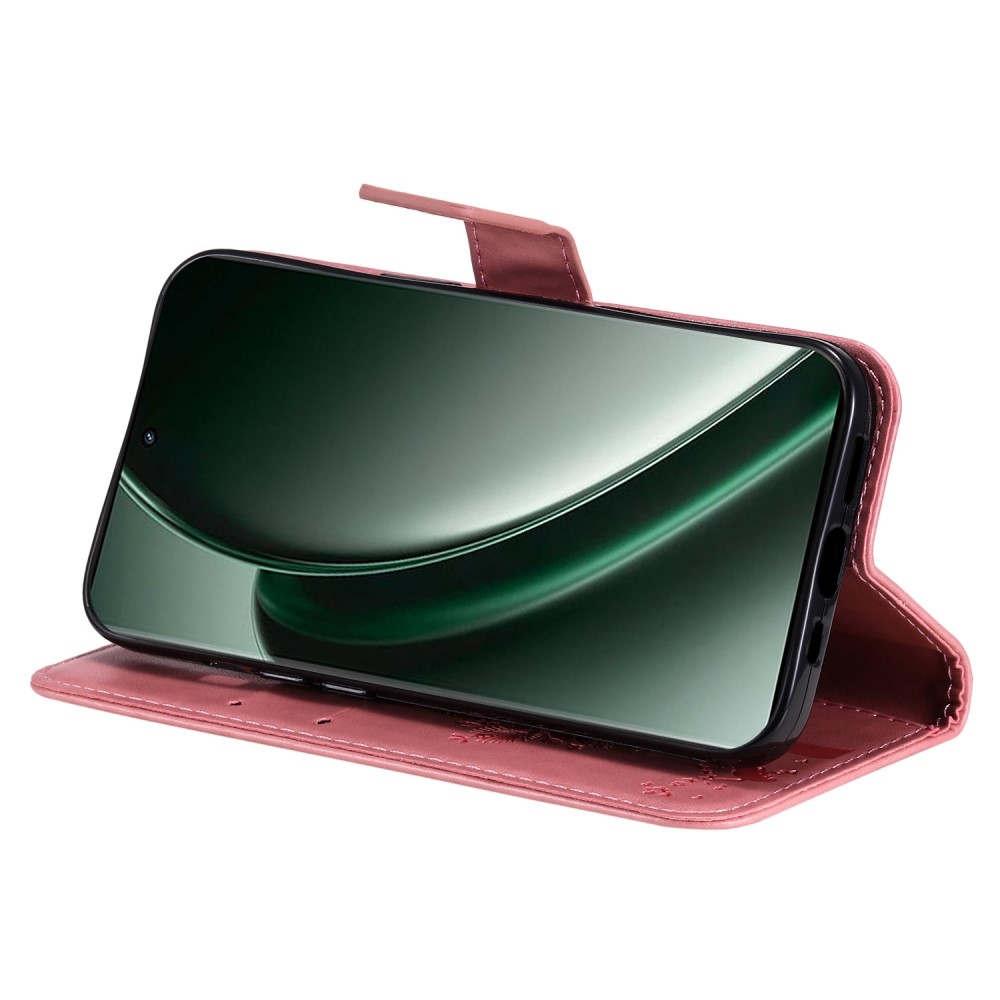 Fa könyvtáska a Realme GT 6 5G/GT 6T 5G számára - rózsaszín