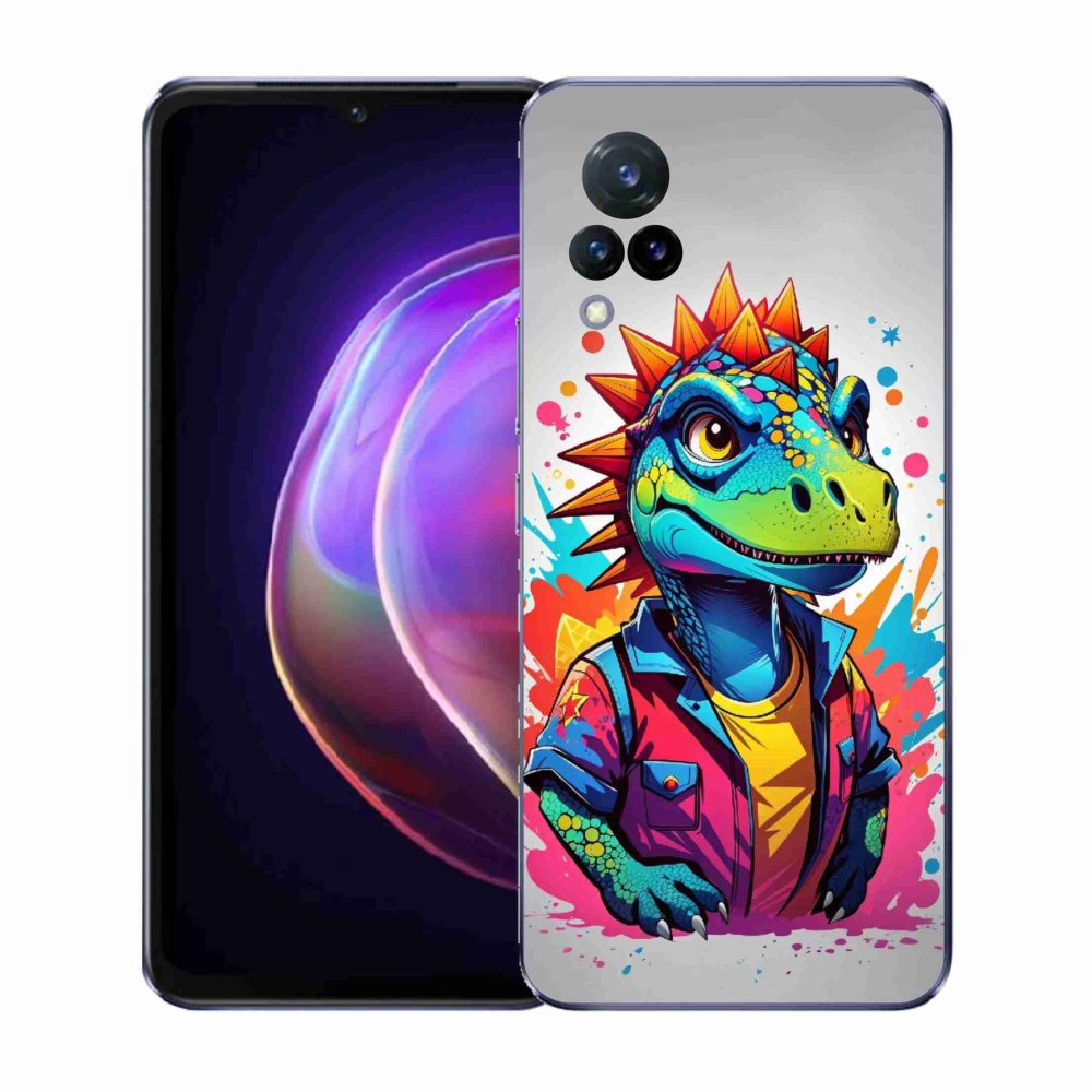 Gél borító mmCase a Vivo V21 4G/5G készülékhez - színes dinoszaurusz