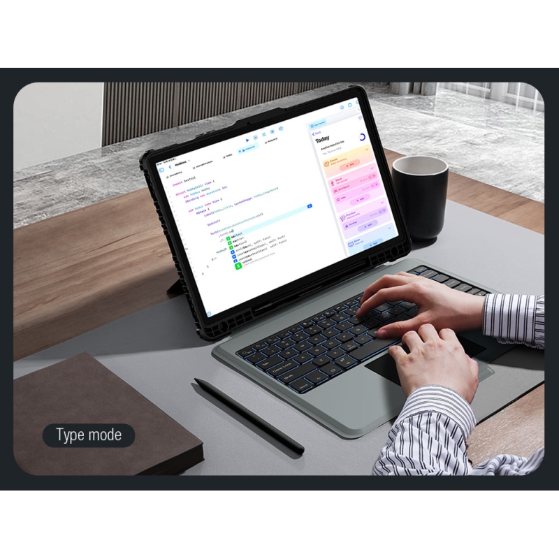 Nillkin Bumper Combo billentyűzet tok (háttérvilágításos verzió) Samsung Tab S9+ fekete színűhöz