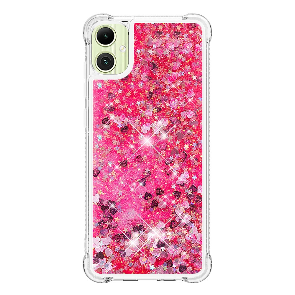 Glitter homokóra zselés tok Samsung Galaxy A07 4G - rózsaszín/szívek