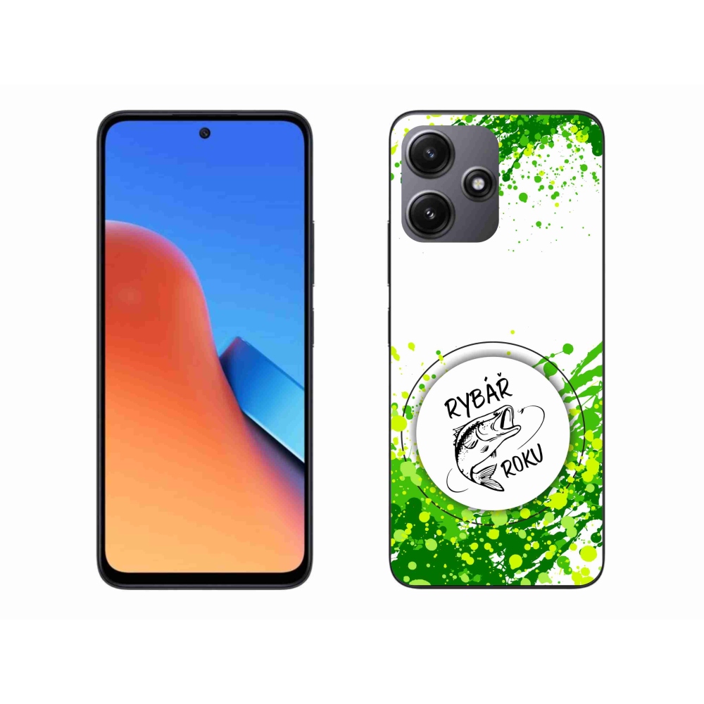 Gél borító mmCase a Xiaomi Redmi 12 5G-hez - az év horgásza fehér háttérrel