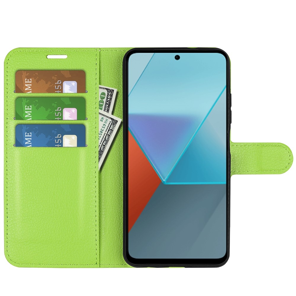 Litchi könyv tok Xiaomi Redmi Note 13 Pro 5G/Poco X6 5G - zöld