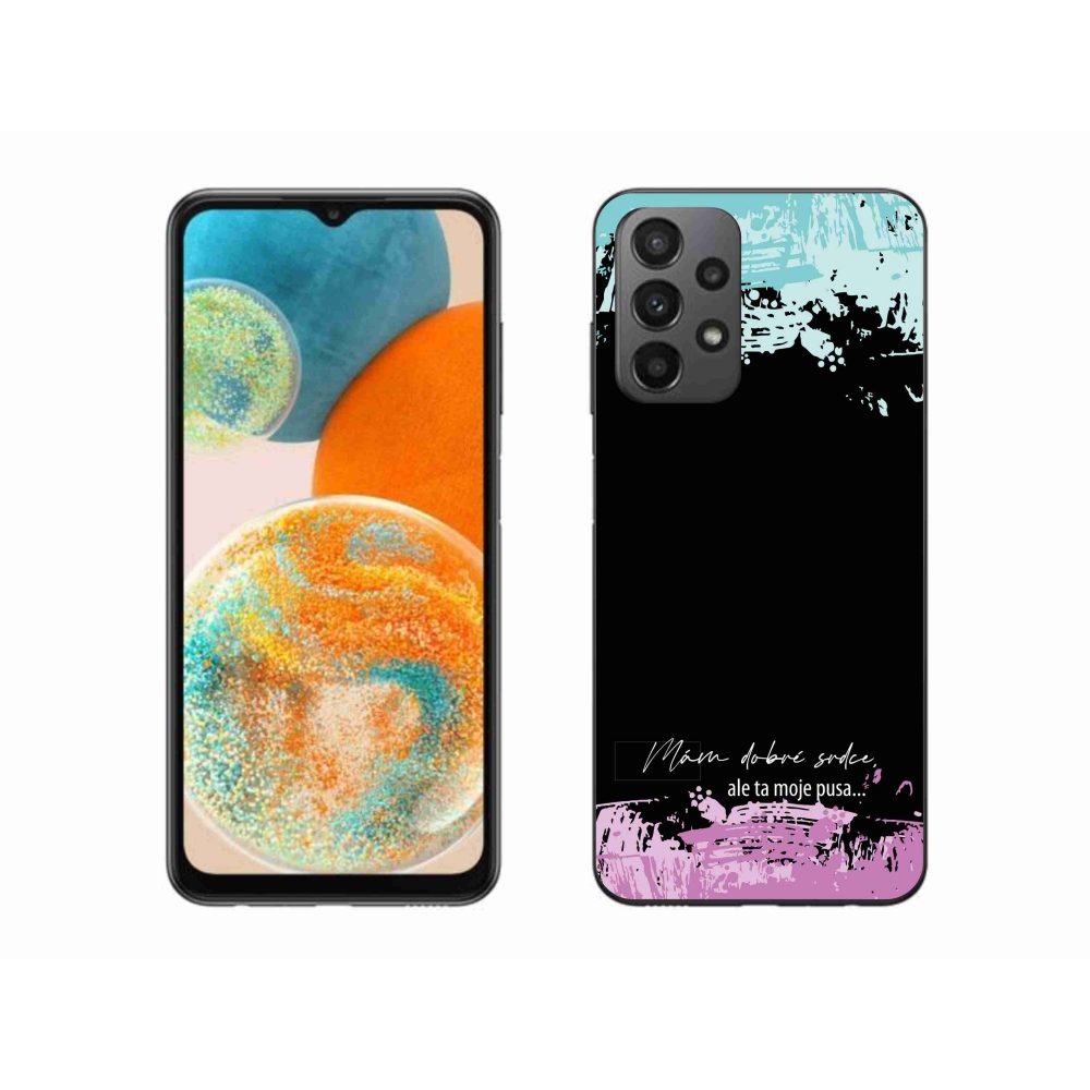 Gél borító mmCase Samsung Galaxy A23 4G/5G - vicces szöveg 3 fekete háttérrel