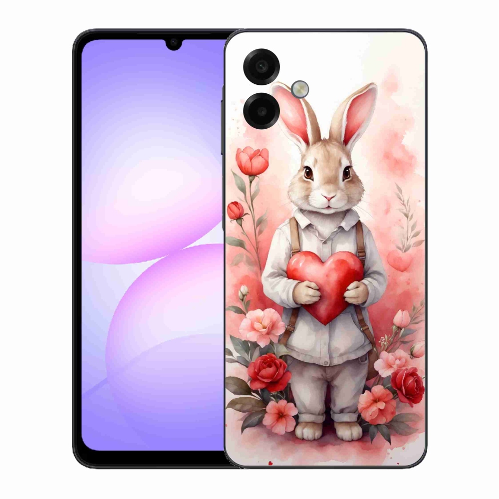 Gél borítás mmCase Samsung Galaxy A07 4G - nyúl szívvel