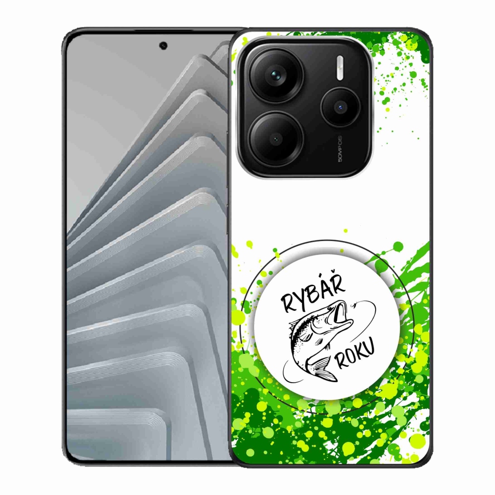 Gél borító mmCase a Xiaomi Redmi Note 14 5G-hez - az év horgásza fehér háttérrel